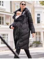 Seraphine Seraphine, Adena Long Maternity & Babywearing Puffer Coat || Black