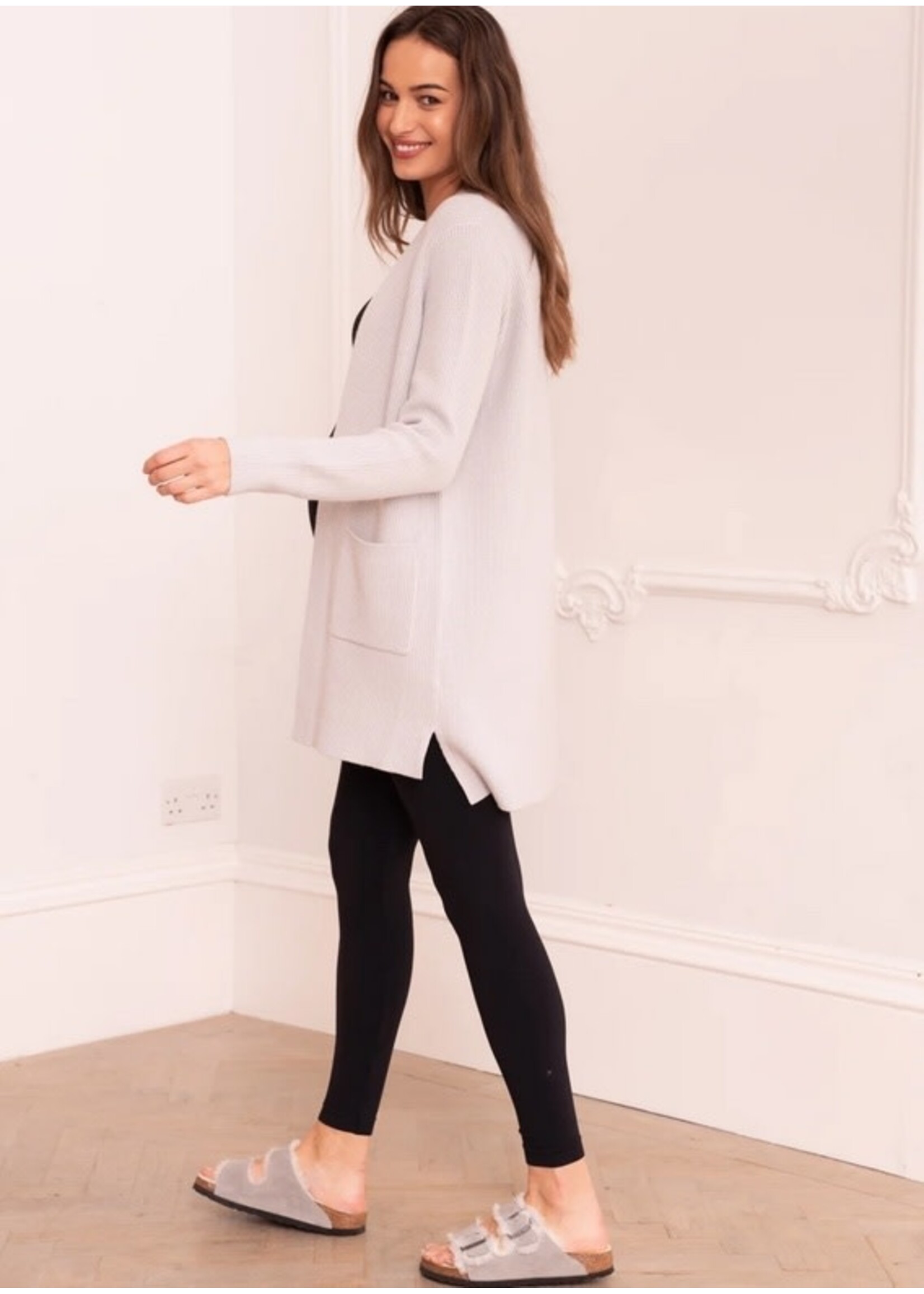 Seraphine Seraphine, Talisah Viscose-Blend Knitted Maternity / Nursing Cardigan || Grey