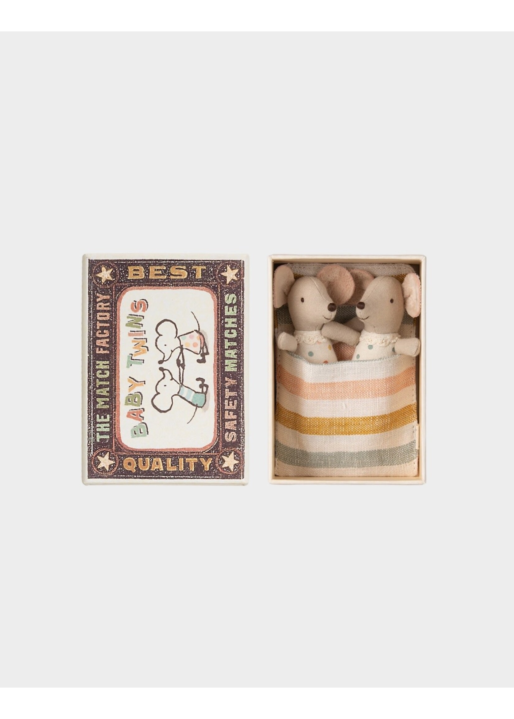 Maileg Maileg, Twins, Baby Mice in a Matchbox