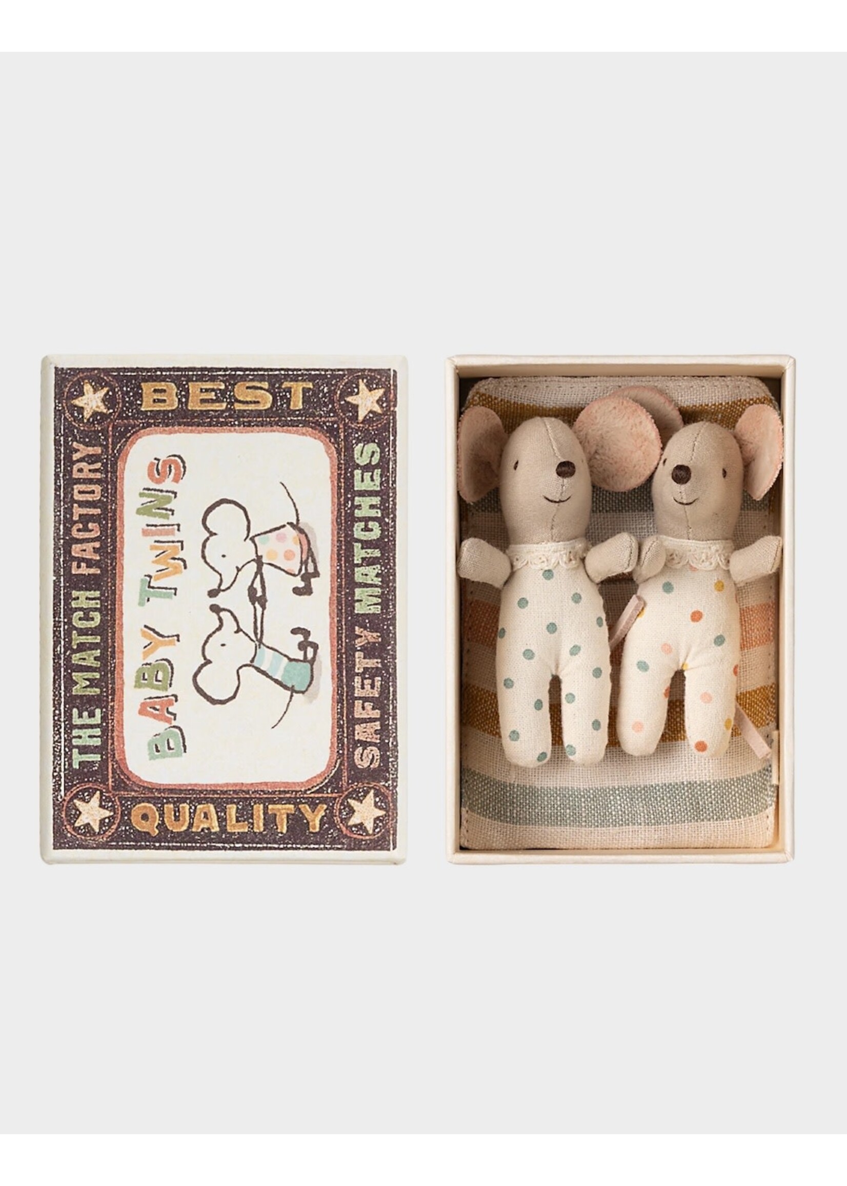 Maileg Maileg, Twins, Baby Mice in a Matchbox
