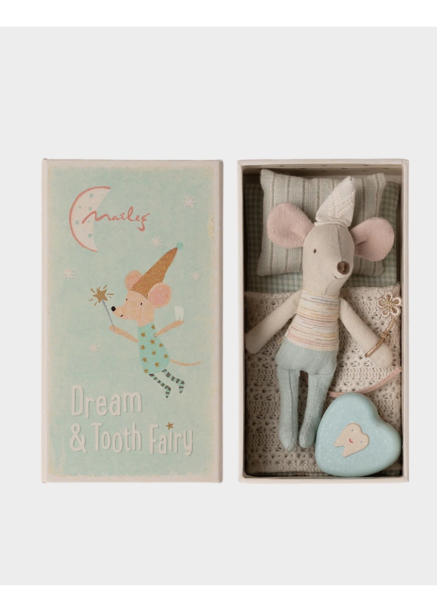 Maileg Maileg, Tooth Fairy Mouse, Little Brother in Match Box || Blue