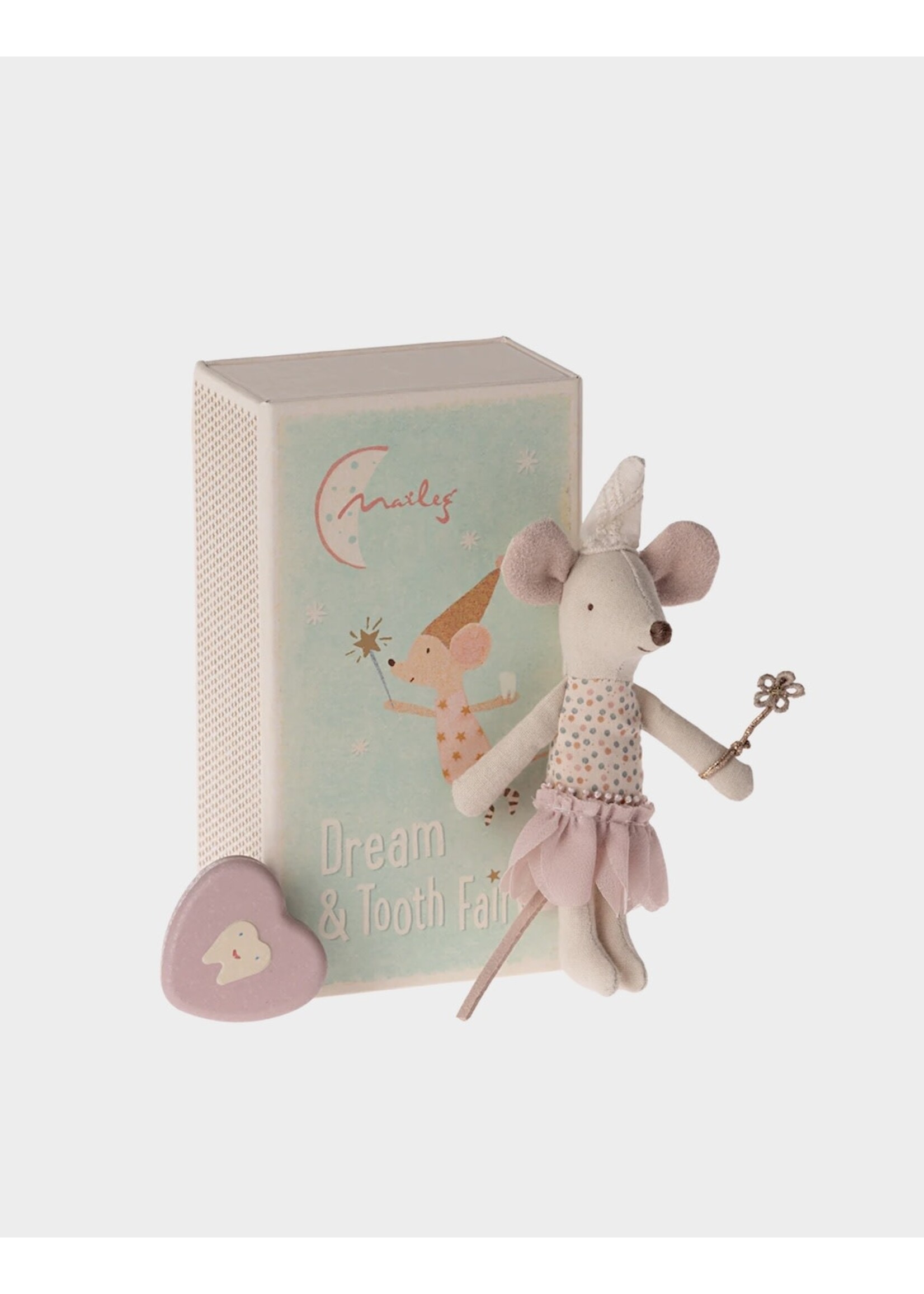 Maileg Maileg, Tooth Fairy Mouse, Little Sister in Match Box || Pink