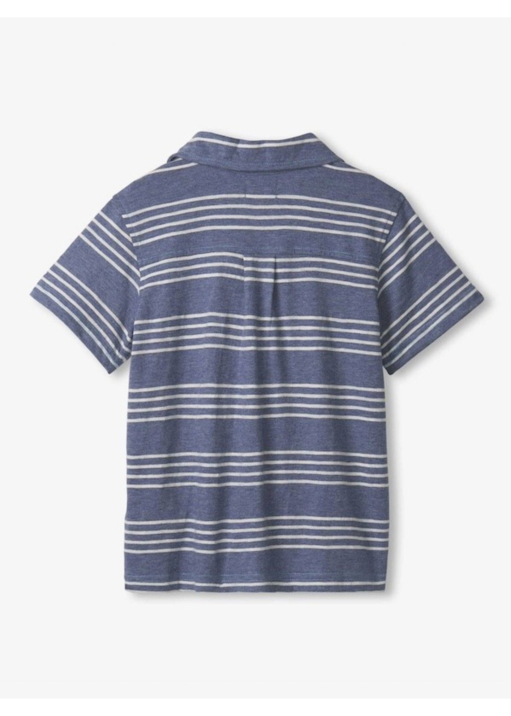 Hatley Hatley, Striped Nautical Jersey Button Down Shirt || Blue /  White
