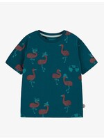 Souris Mini Souris Mini,  Flamingo Print Short Sleeve Cotton Pocket T-shirt || Turquoise