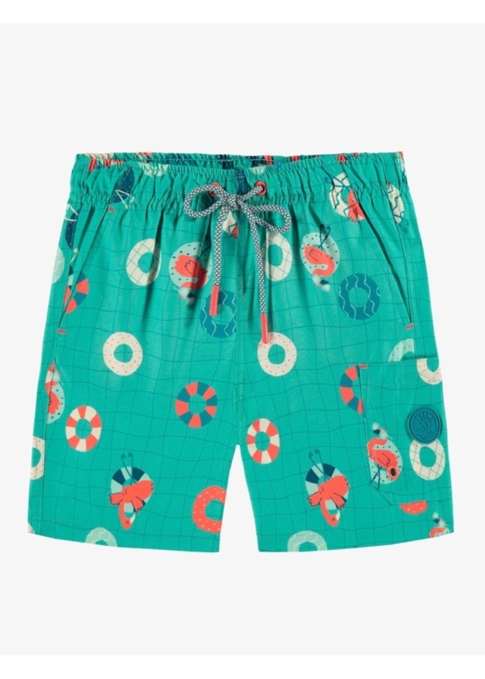 Souris Mini Souris Mini,  Flamingo Print Bermuda Shorts || Blue