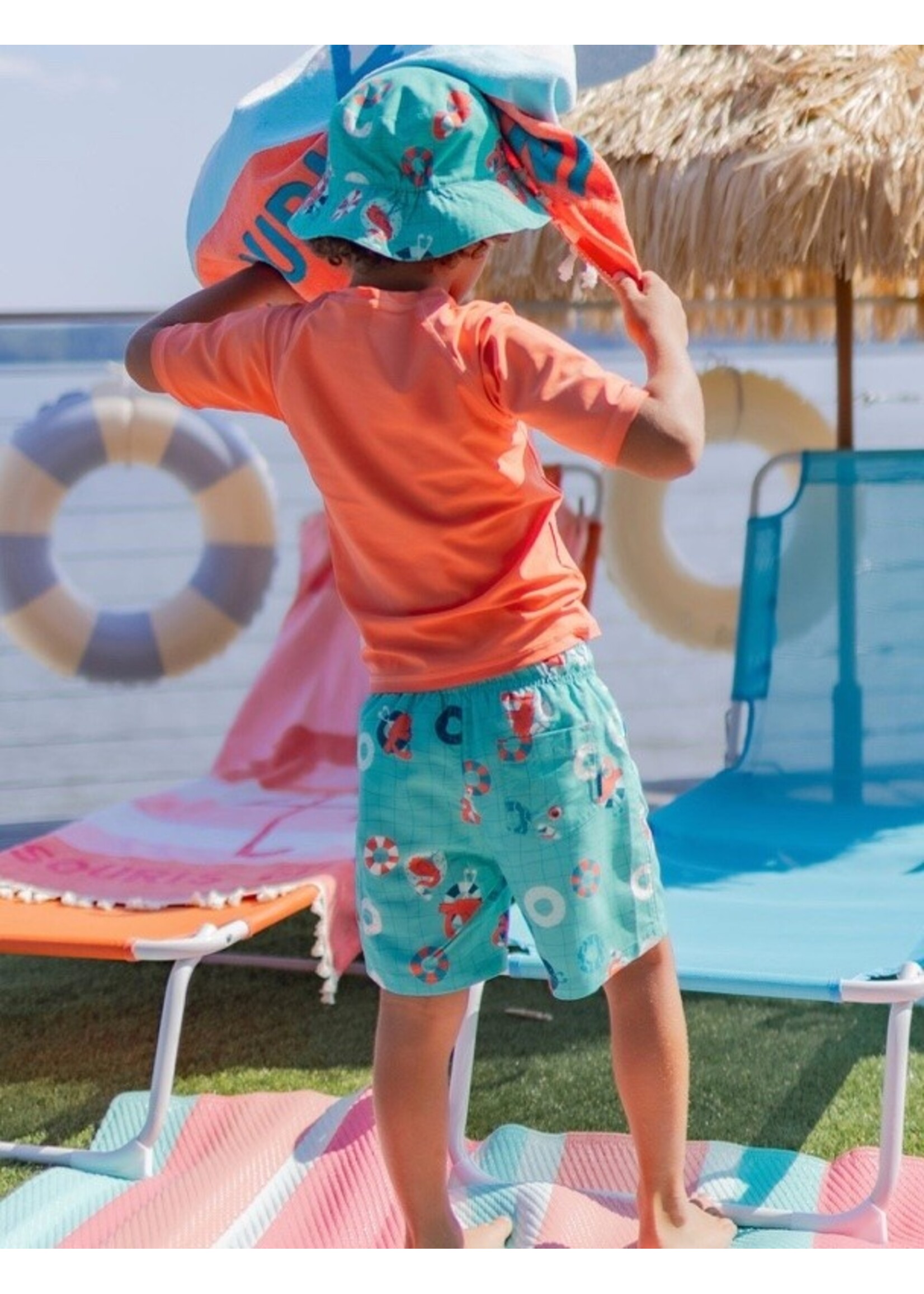 Souris Mini Souris Mini,  Flamingo Print Bermuda Shorts || Blue