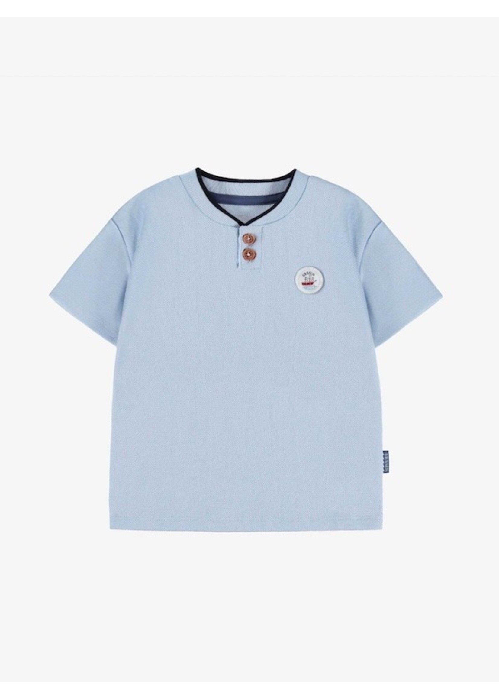 Souris Mini Souris Mini, Waffled Short Sleeve T-Shirt || Light Blue