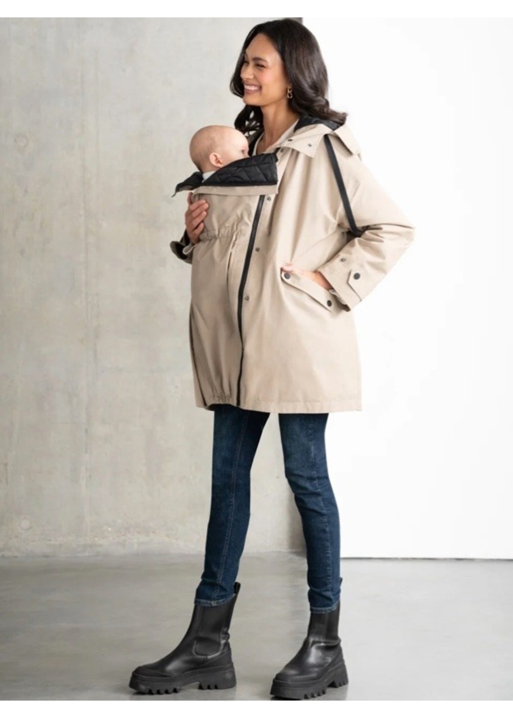 Seraphine Seraphine, Clarion | Waterproof Maternity & Babywearing Coat || Taupe