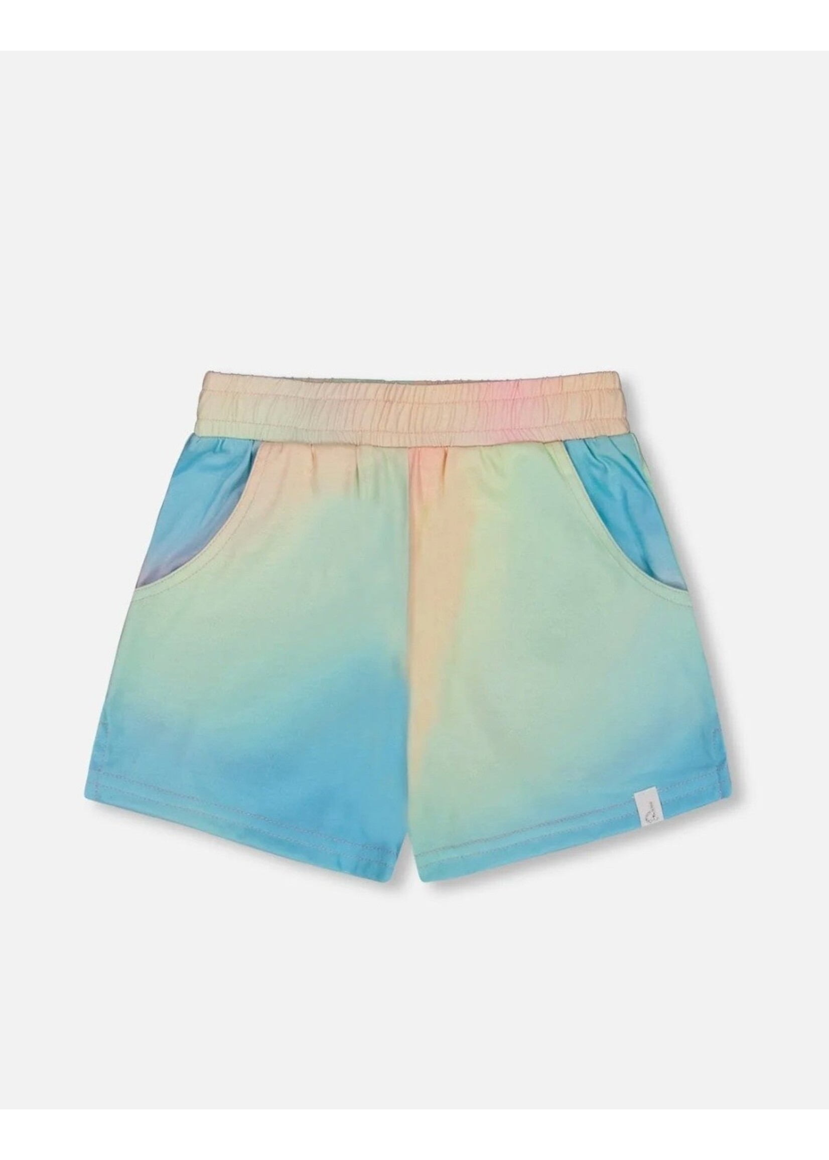 Deux Par Deux Deux Par Deux, Printed Short || Pastel Tie Dye