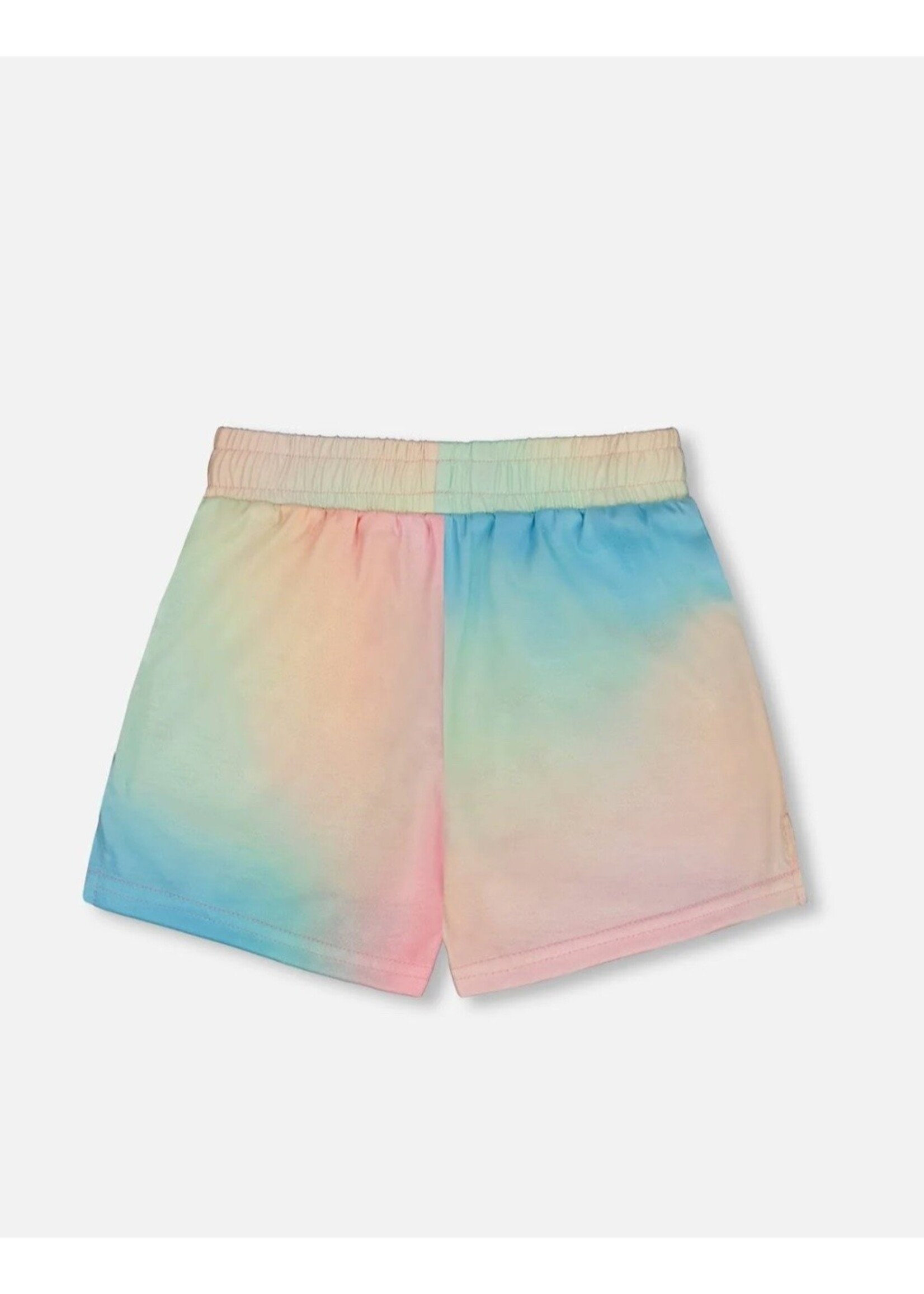 Deux Par Deux Deux Par Deux, Printed Short || Pastel Tie Dye