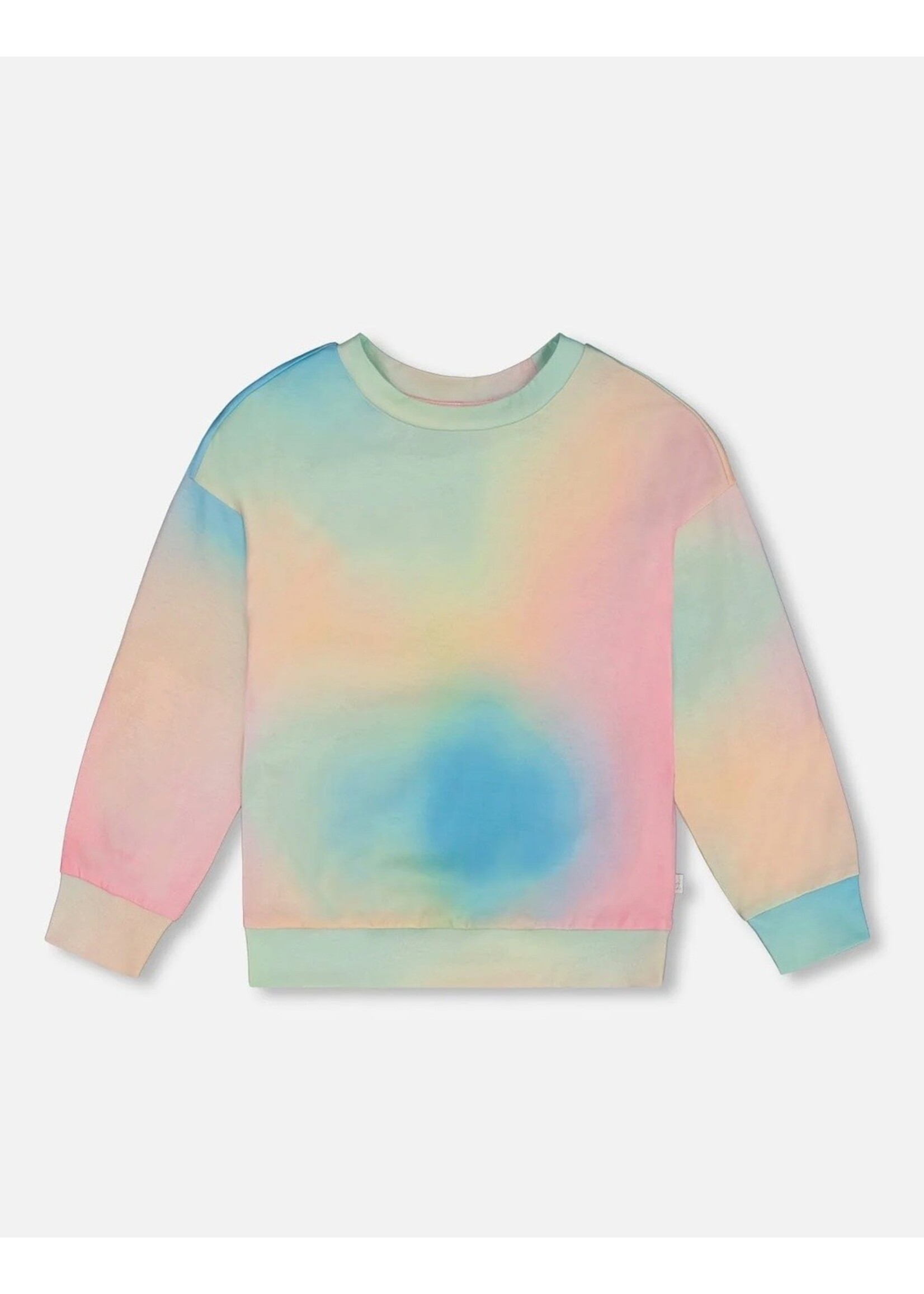 Deux Par Deux Deux Par Deux, Printed Long Sleeve Top || Pastel Tie Dye