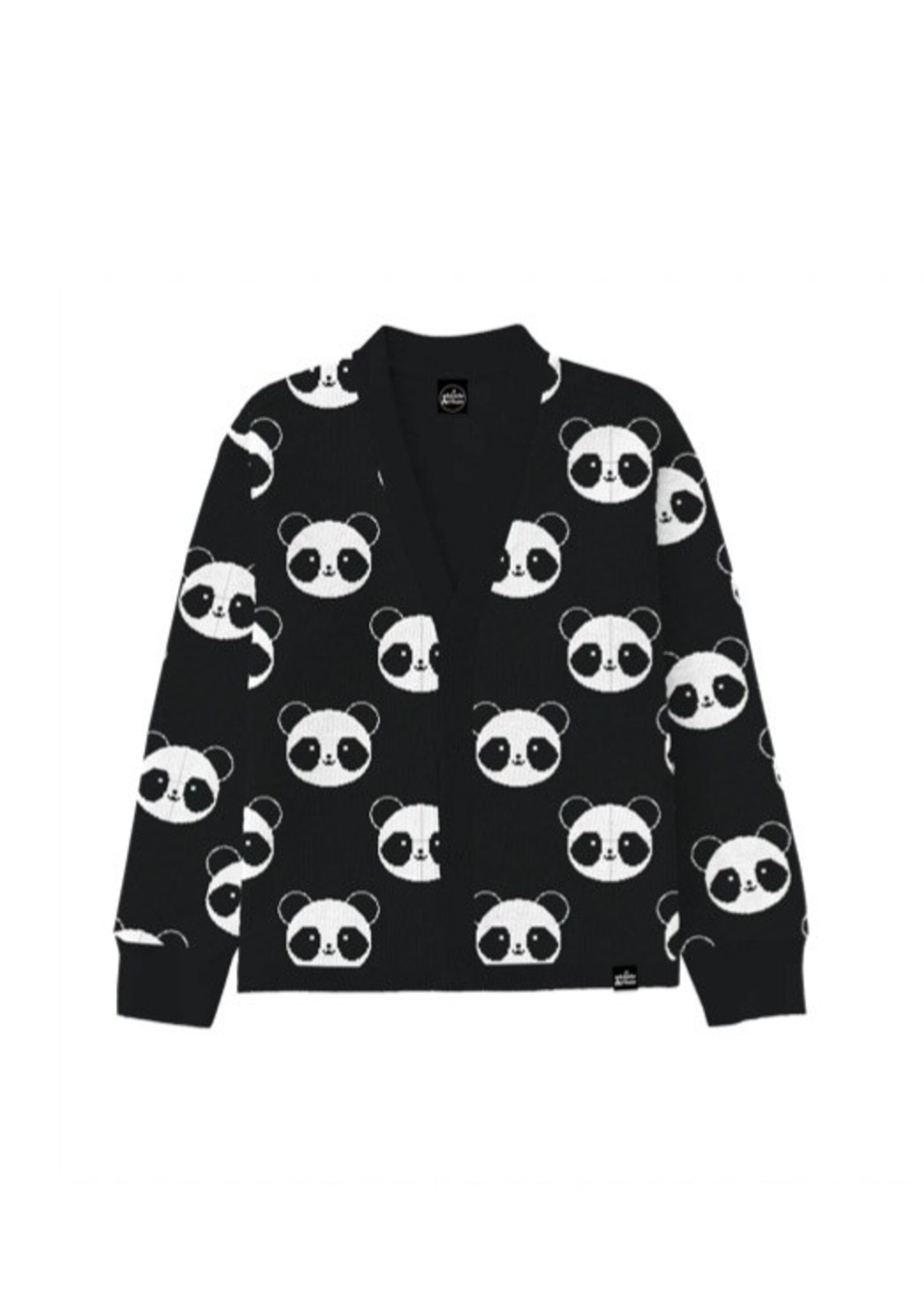Whistle & Flute Whistle & Flute, Kawaii Panda Allover Knit Cardigan || Black / White