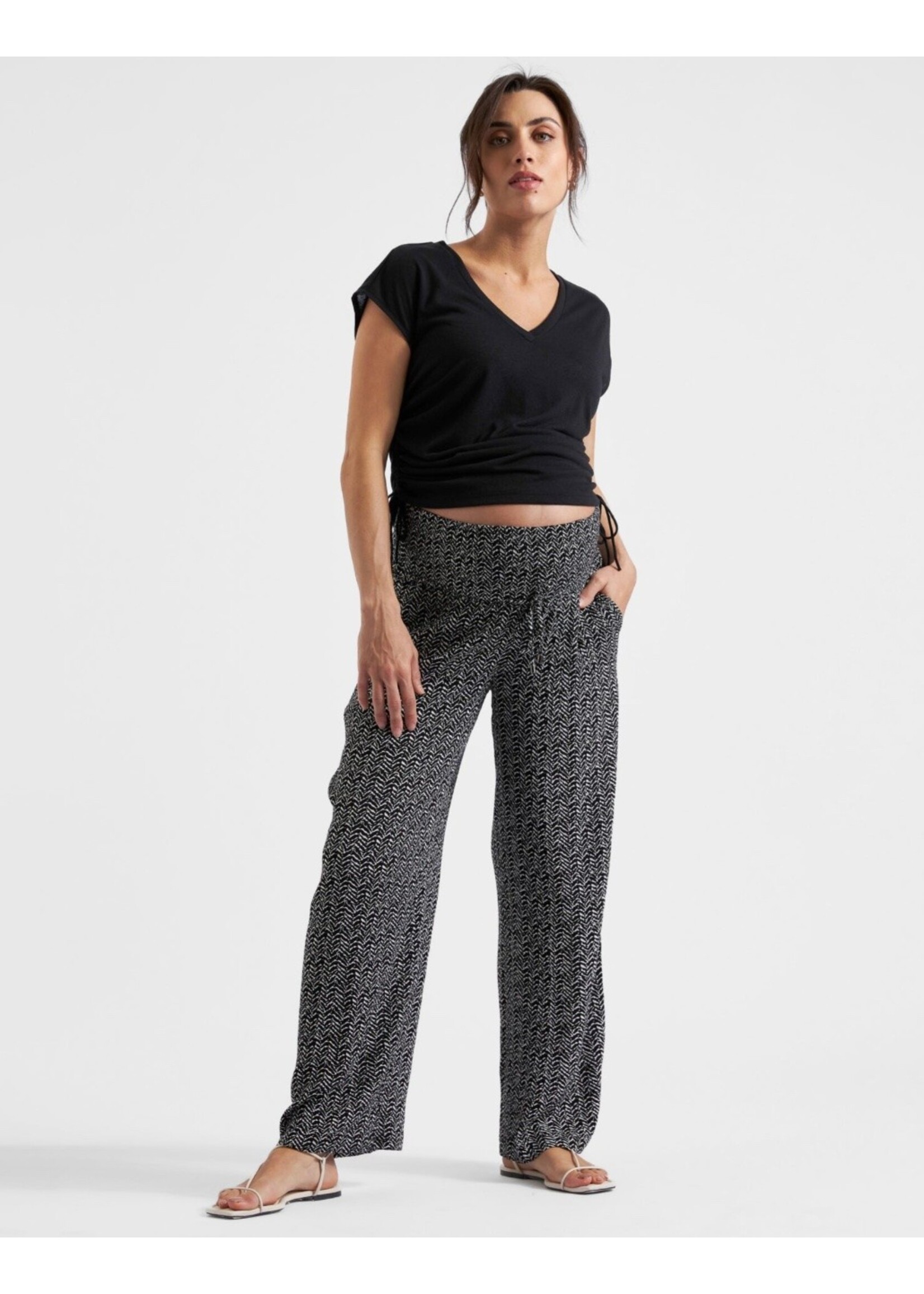 Ripe Maternity Ripe Maternity, Emmy Shirred Pant || Black / Natural