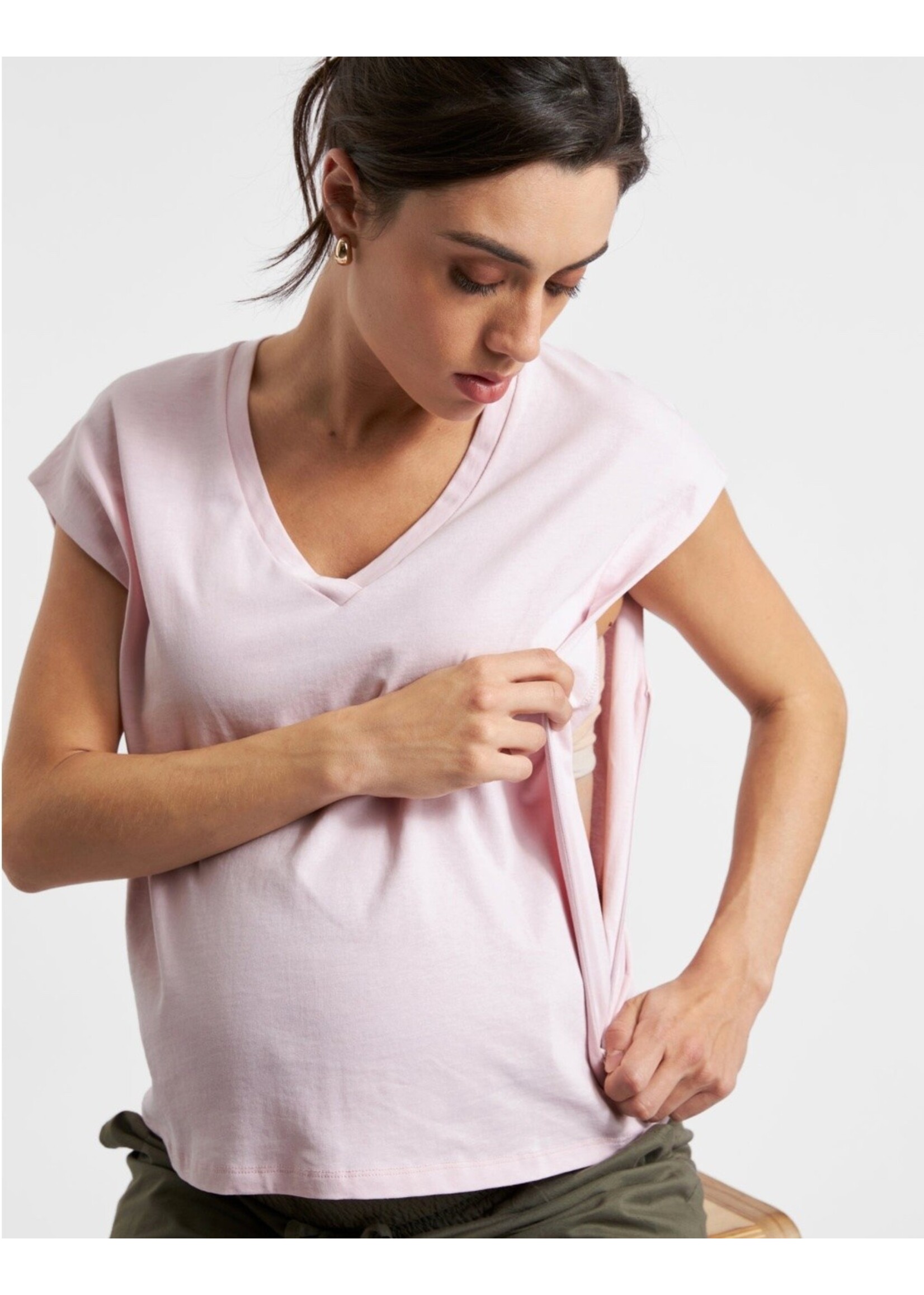 Ripe Maternity Ripe Maternity, Marly Zip Nursing Tee || Peony