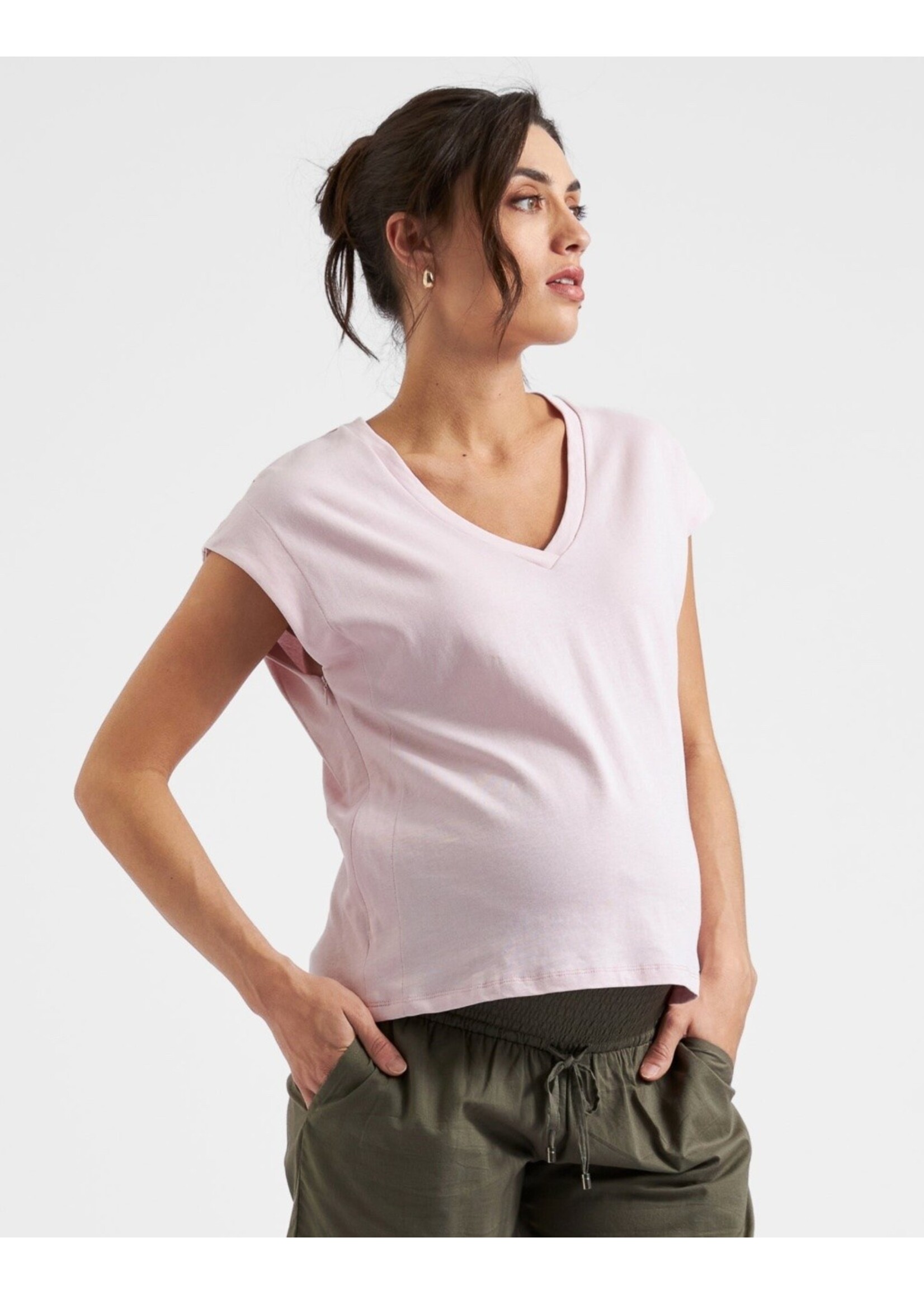 Ripe Maternity Ripe Maternity, Marly Zip Nursing Tee || Peony