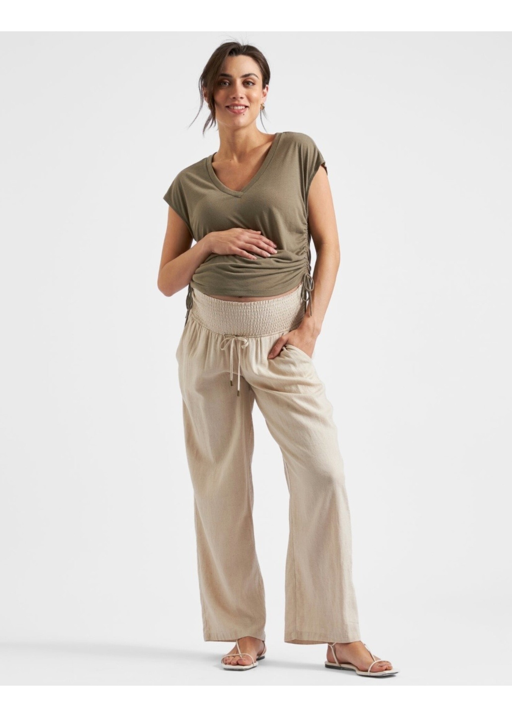 Ripe Maternity Ripe Maternity, Ziggy Ruched Tee || Olive