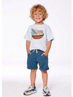 Deux Par Deux Deux Par Deux, Ramen Print Short Sleeve Graphic Tee || Blue