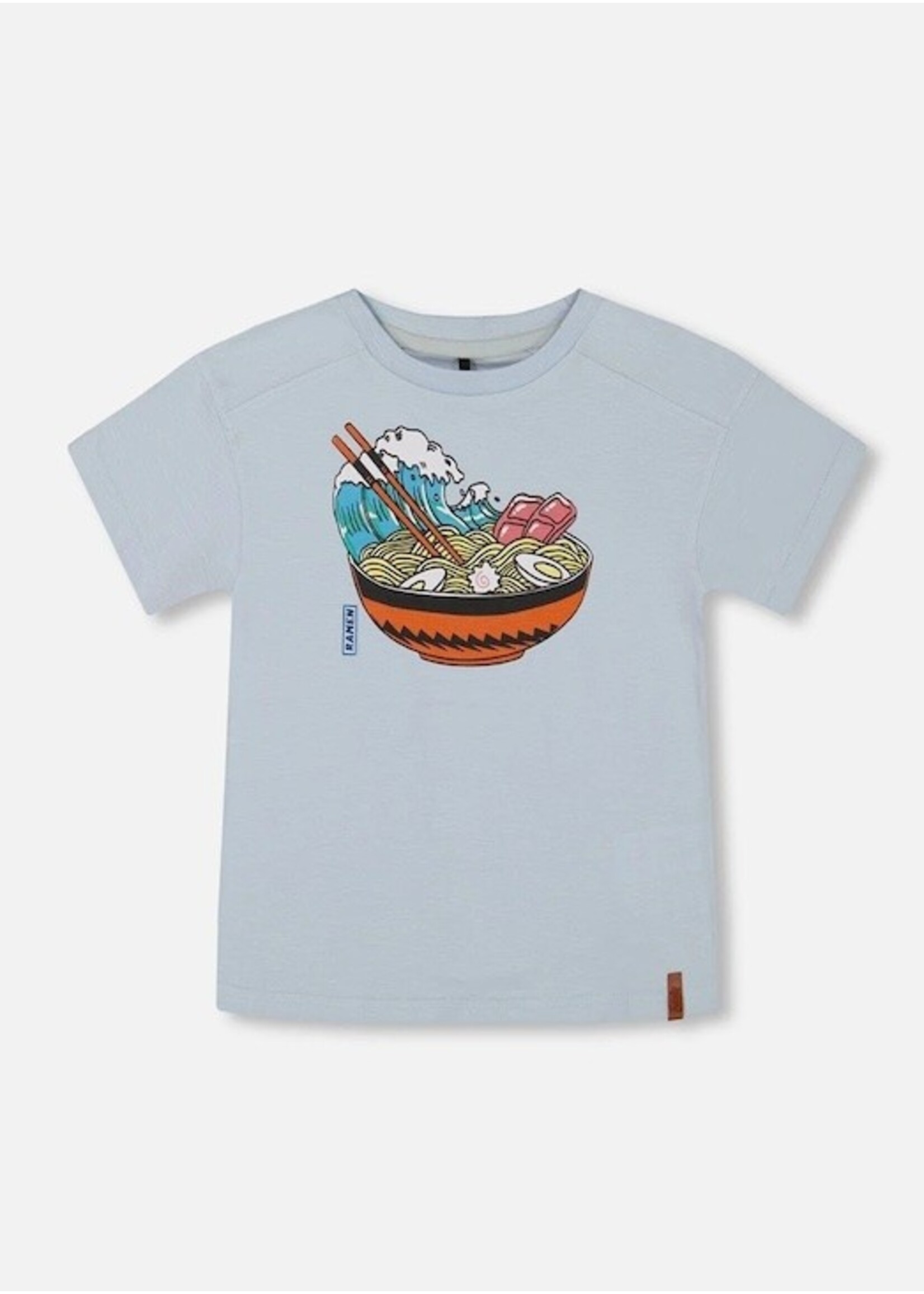 Deux Par Deux Deux Par Deux, Ramen Print Short Sleeve Graphic Tee || Blue