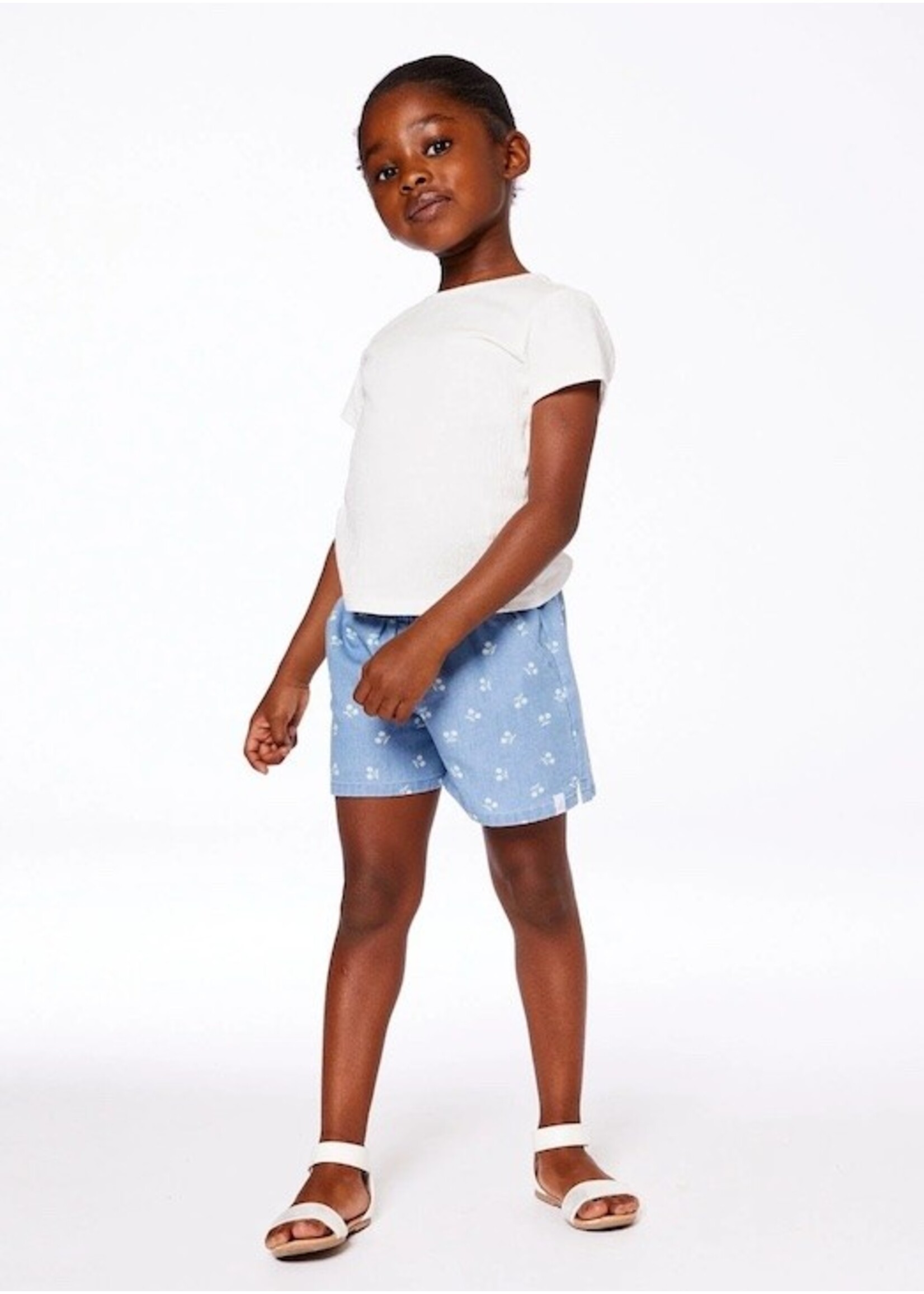 Deux Par Deux Deux Par Deux, Crinkle Short Sleeve Top || White