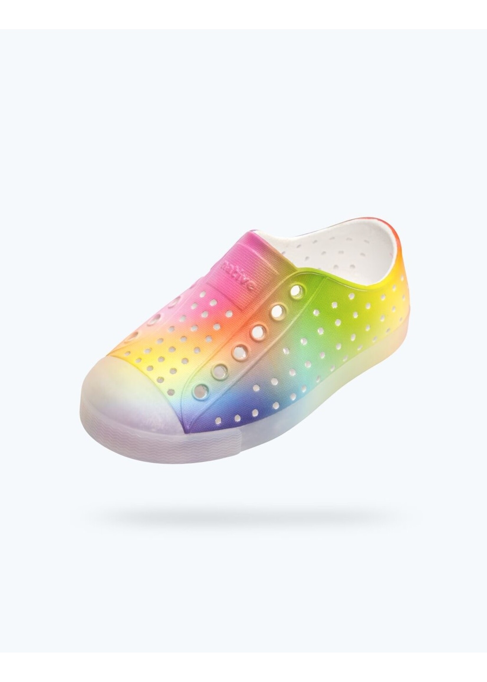 Native Shoes Native Shoes, Jefferson Print Child || Rainbow Blur/Shell White/ Translucent