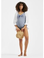 Ripe Maternity Ripe Maternity, Dune Stripe One Piece Washed || Indigo / White