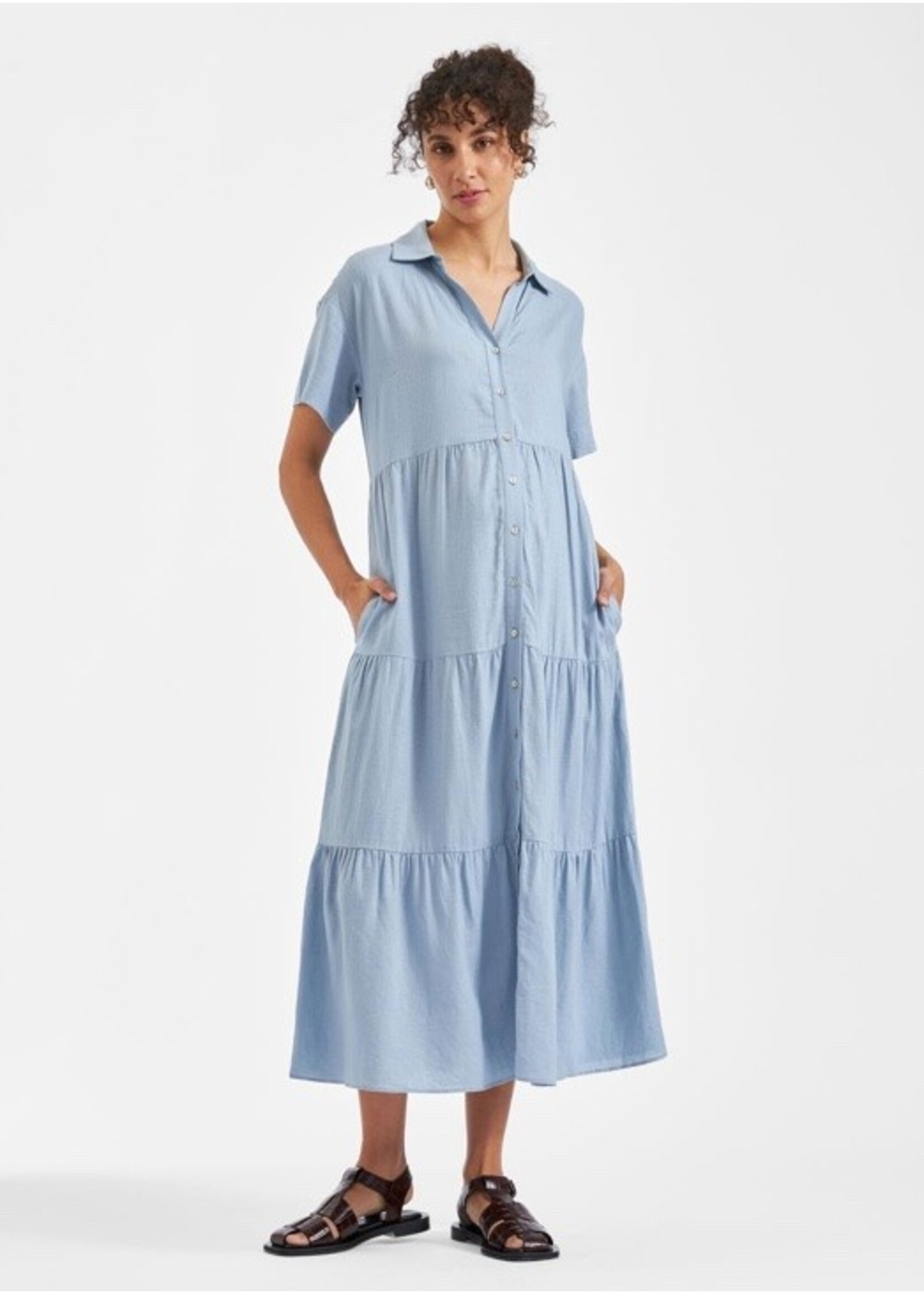Ripe Maternity Ripe Maternity, Macy Longline Linen Dress || Pale Blue