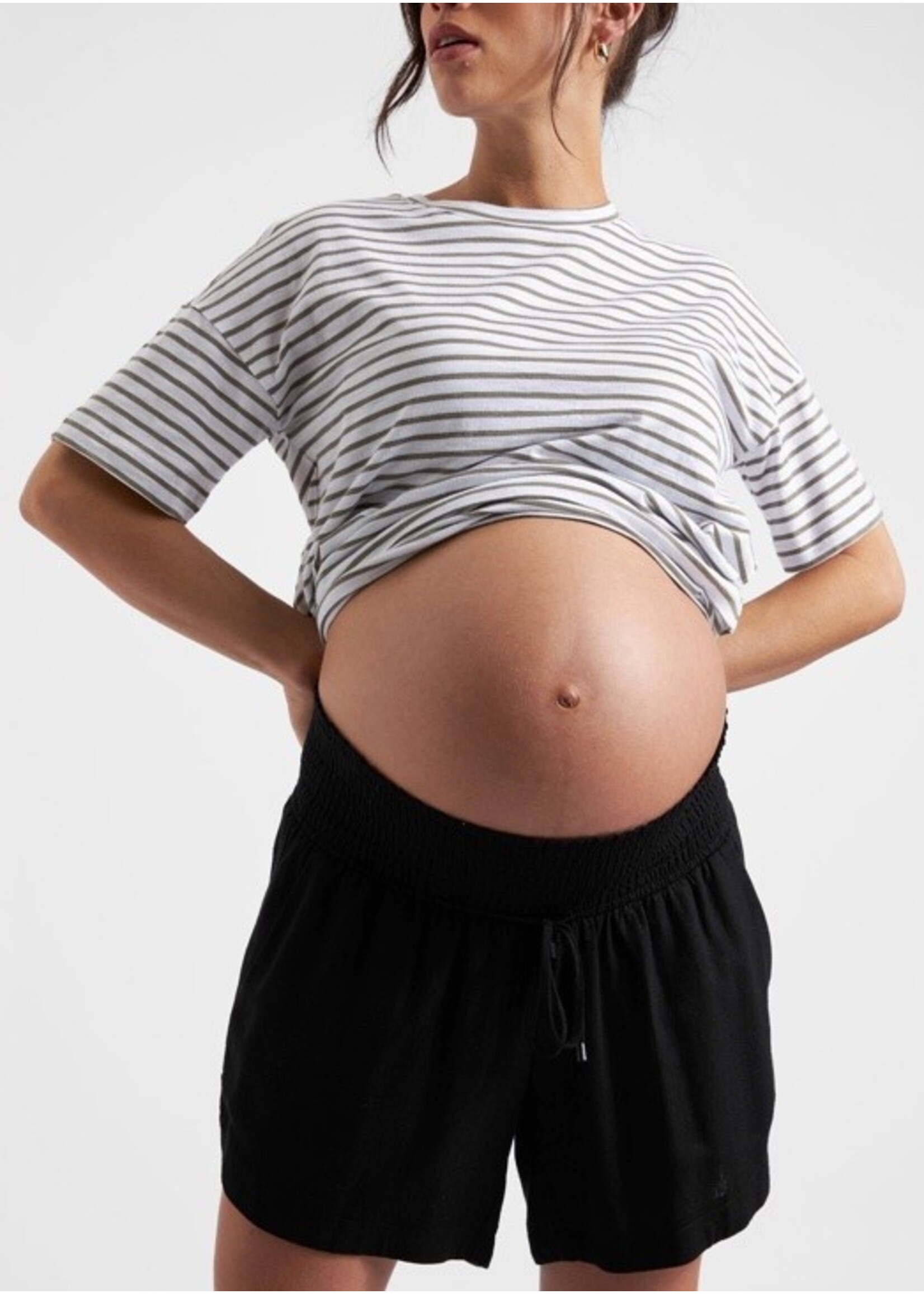 Ripe Maternity Ripe Maternity, Byron Shirred Linen Short || Black