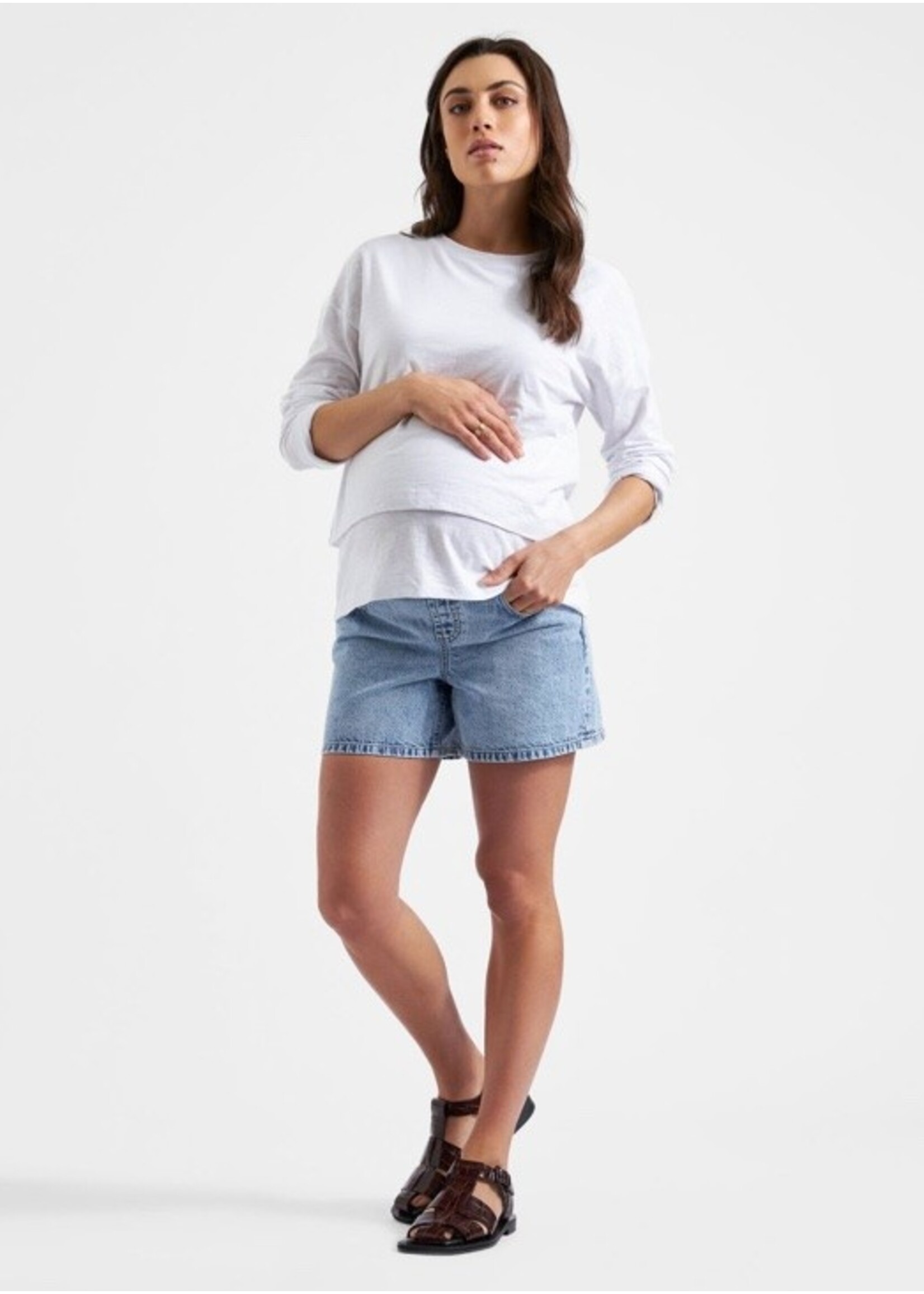 Ripe Maternity Ripe Maternity, Claud Long Sleeve Nursing Top || White