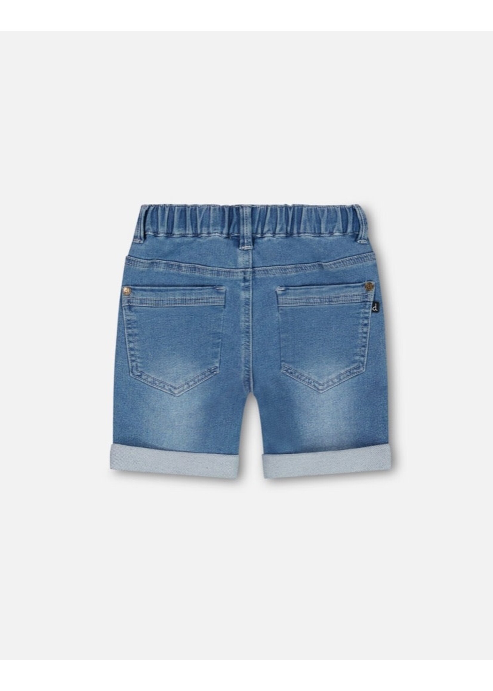 Deux Par Deux Deux Par Deux, Stretch Denim Short || Light Blue