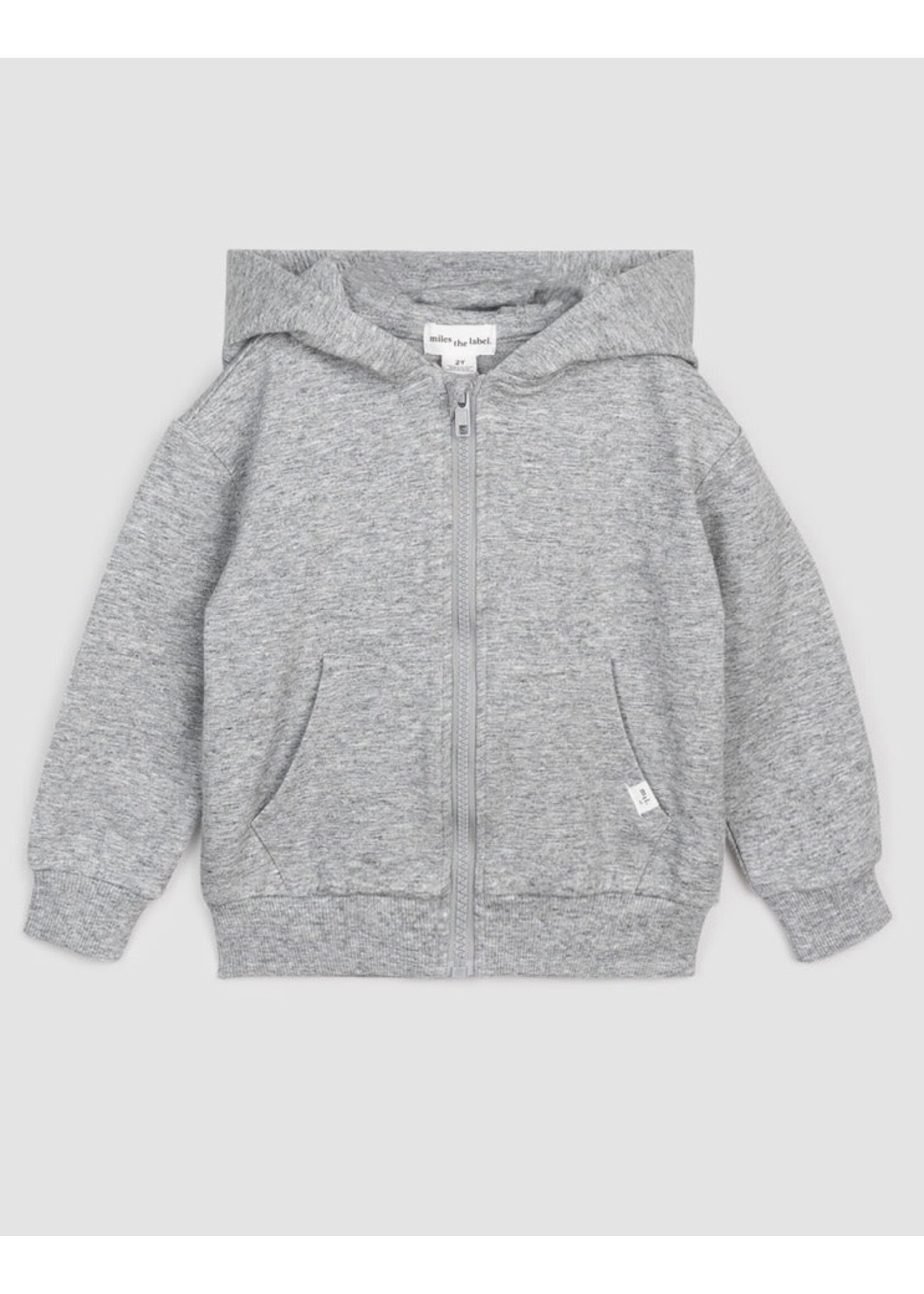 Miles the Label Miles The Label, Miles Basics Zip-Up Hoodie || Heather Grey