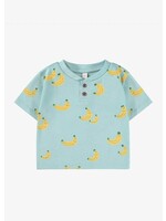 Souris Mini Souris Mini,  Banana Print Ribbed T-Shirt || Blue