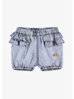 Souris Mini Souris Mini, Ruffle Denim Shorts || Pale Blue
