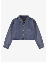 Souris Mini Souris Mini, Cropped Denim Shirt || Medium Blue