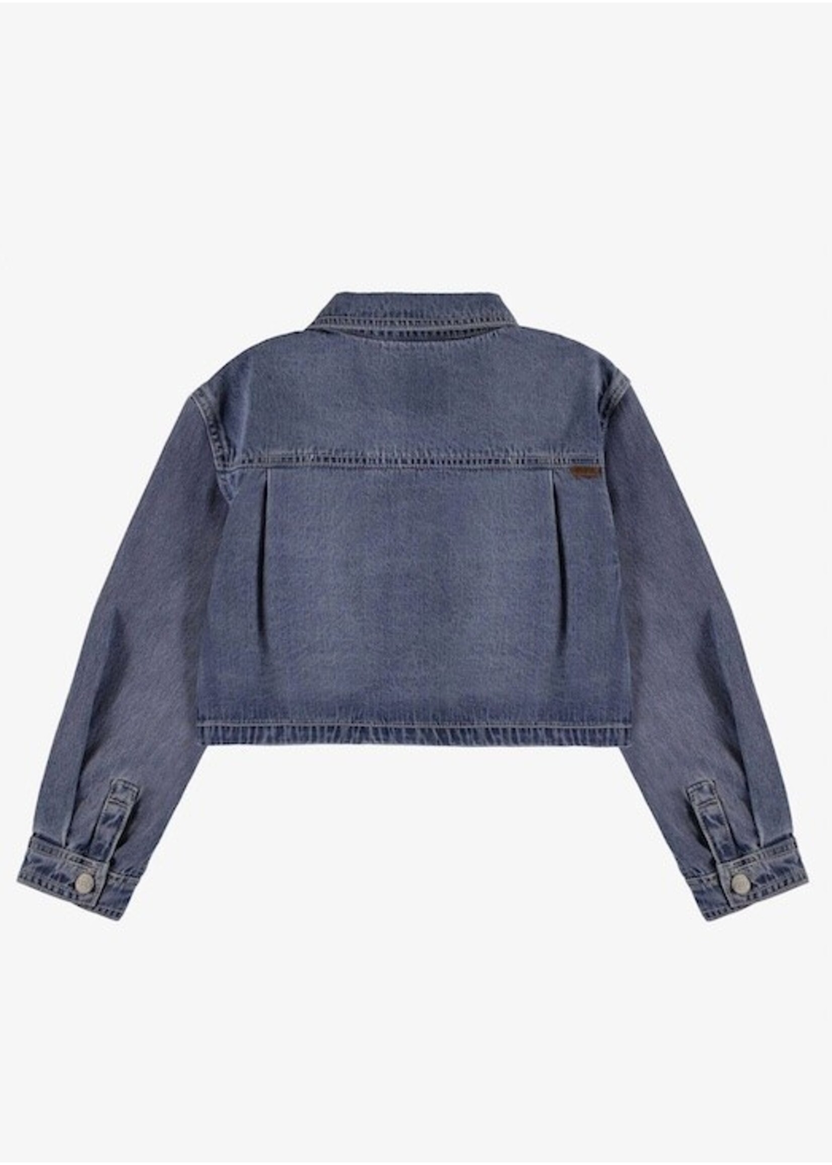 Souris Mini Souris Mini, Cropped Denim Shirt || Medium Blue
