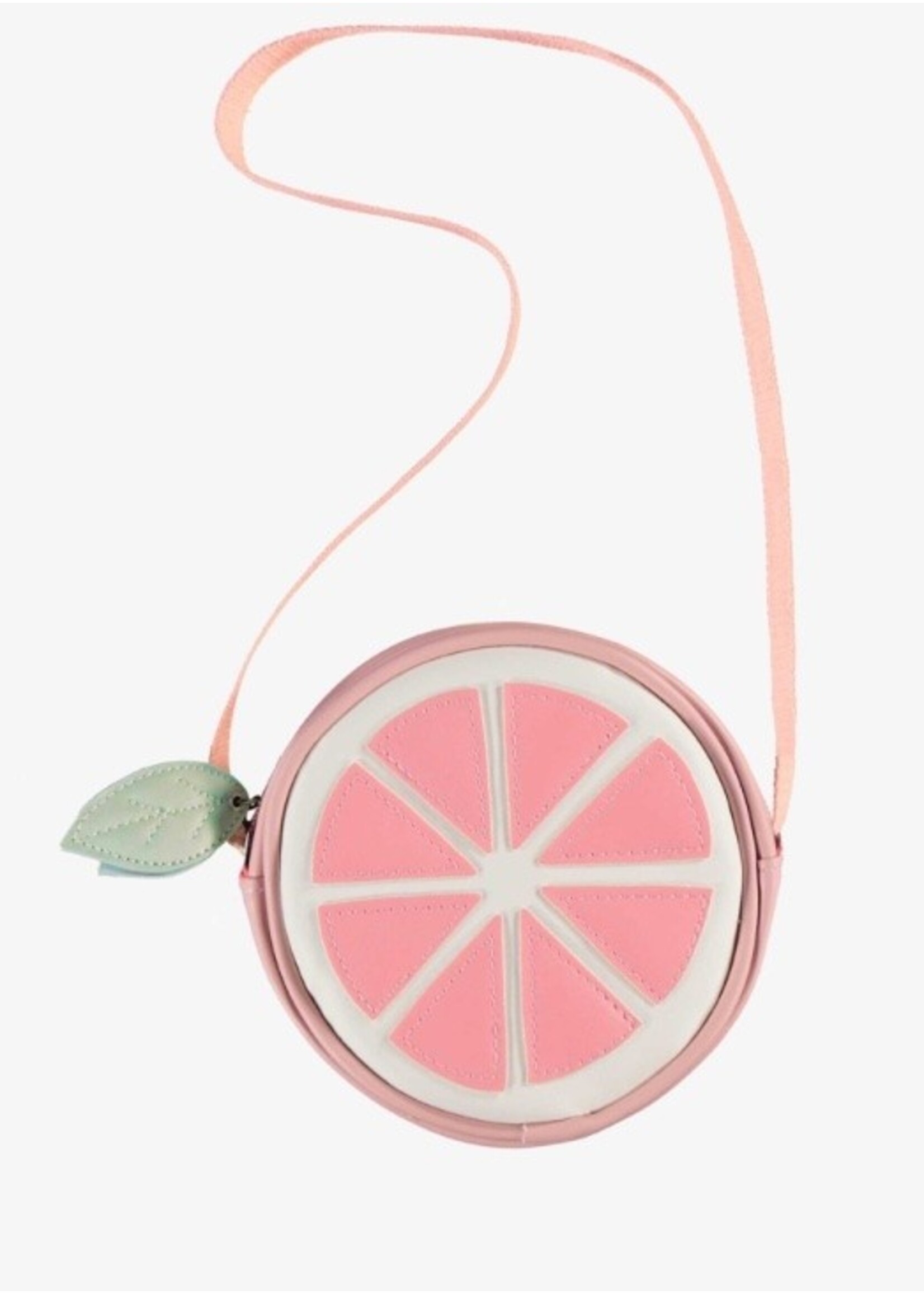 Souris Mini Souris Mini, Pink Grapefruit Faux LeatherPurse || Pink /  White