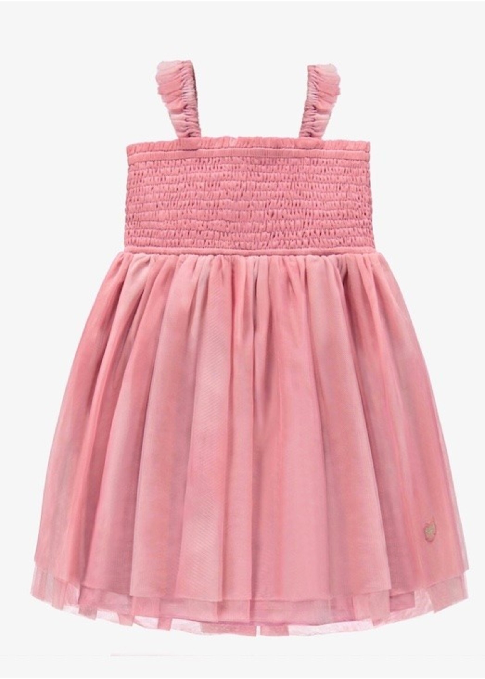 Souris Mini Souris Mini, Honeycomb and Tulle Dress || Ash Pink