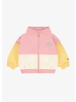 Souris Mini Souris Mini,  Colour Block Zip Up Sweatshirt || Pink / Lilac