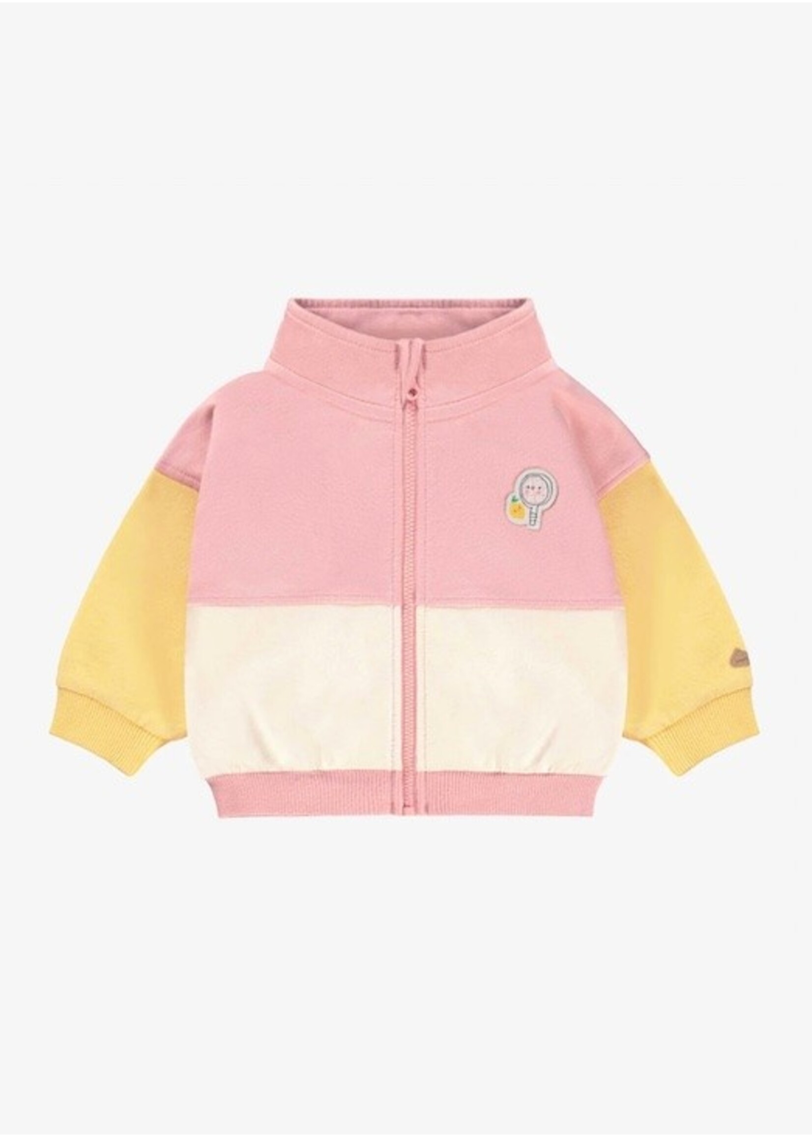 Souris Mini Souris Mini,  Colour Block Zip Up Sweatshirt || Pink / Lilac