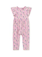 Tea Collection Tea Collection,  Tulip Sleeve Baby Romper || Cattleya Orchid