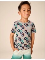 Tea Collection Tea Collection, Motocicleta Printed Pocket Tee || Heathered Grey