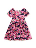 Tea Collection Tea Collection, Short Sleeve Ballet Dress || Block Print Passion Flower