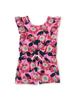 Tea Collection Tea Collection, Flutter Sleeve Romper || Block Print Passion Flower