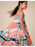 Tea Collection Tea Collection, Tie Shoulder Tiered Dress || Bird of Paradise Stripe