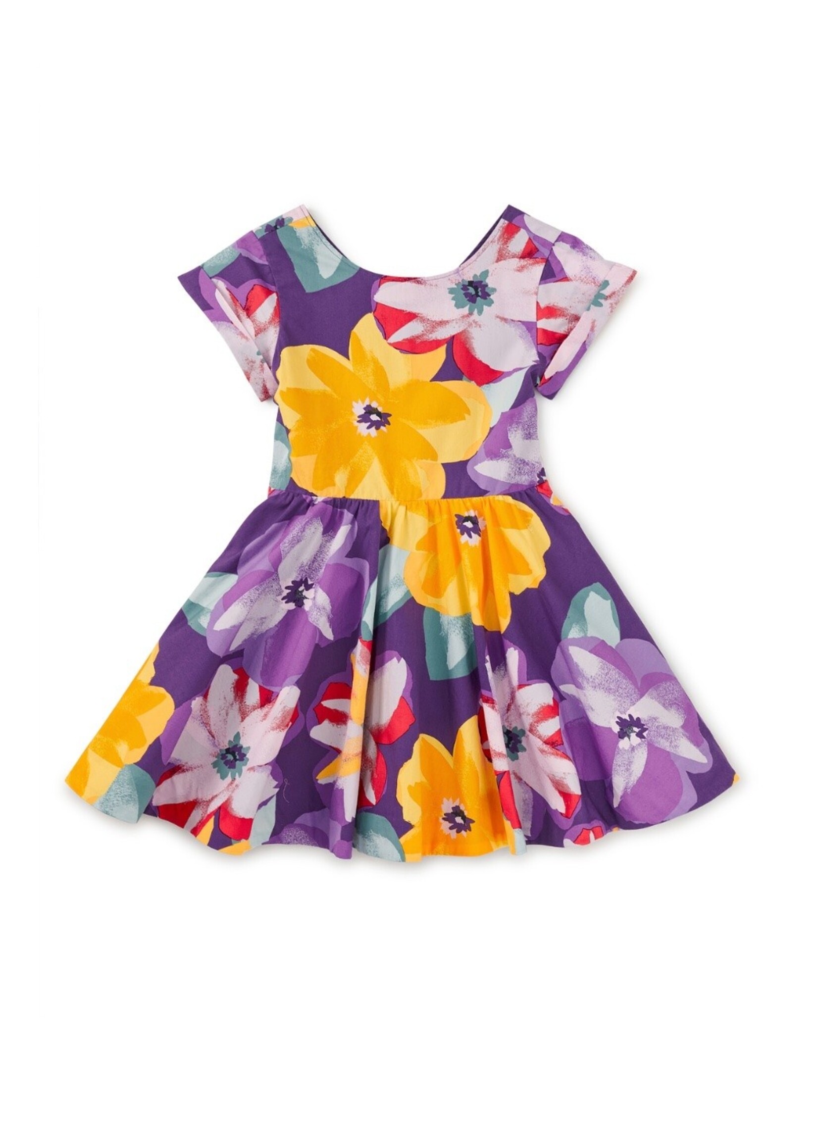 Tea Collection Tea Collection, Button Back Skirted Dress || Large Tropical Floral
