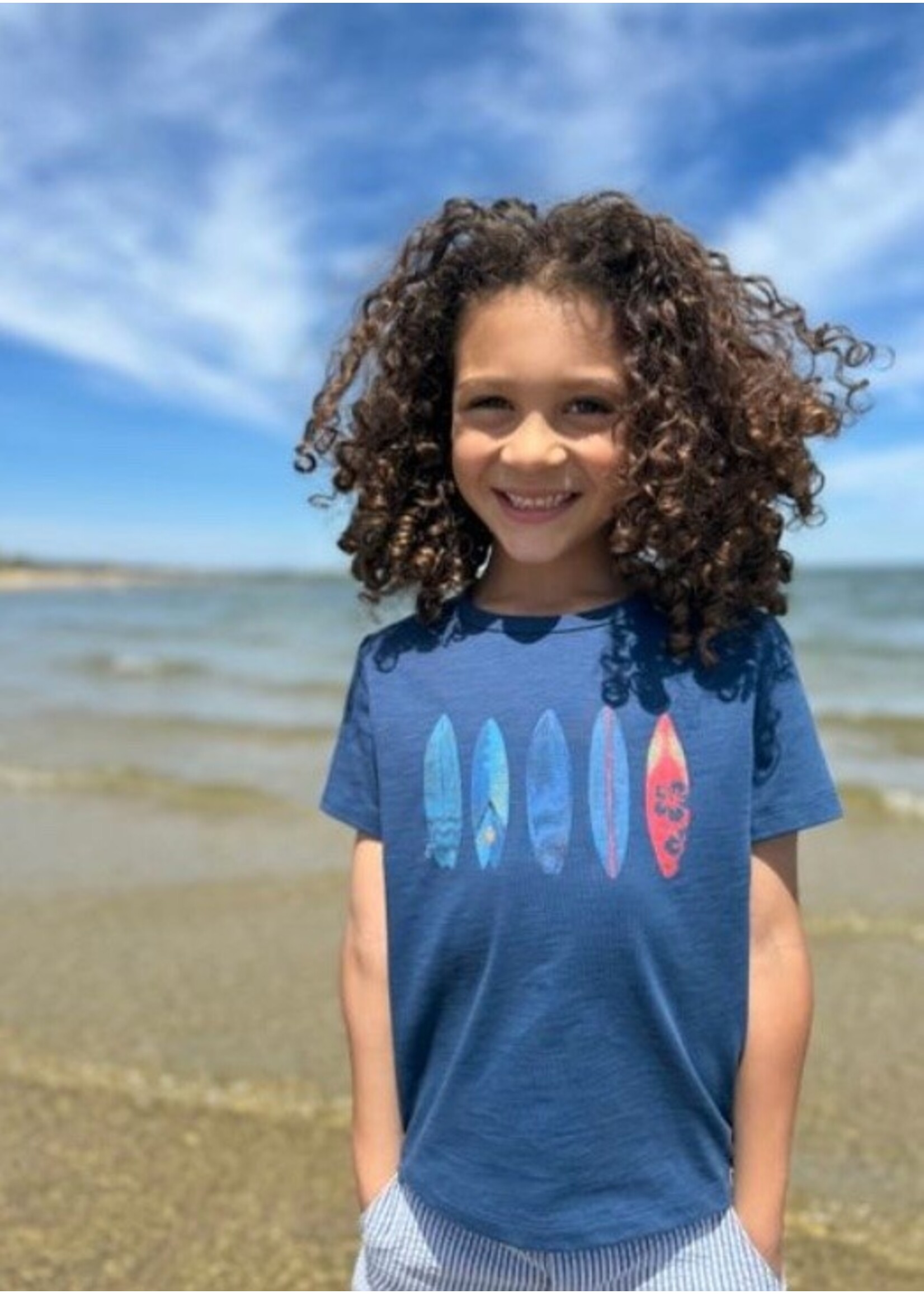 Me & Henry Me & Henry, Foulmouth Surfboard Print Tee || Navy