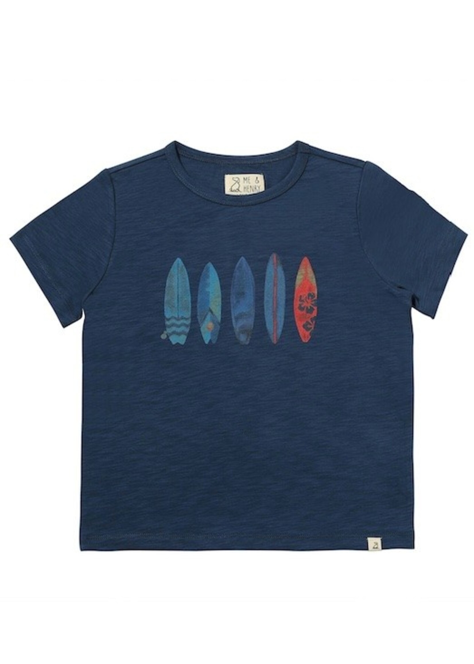 Me & Henry Me & Henry, Foulmouth Surfboard Print Tee || Navy