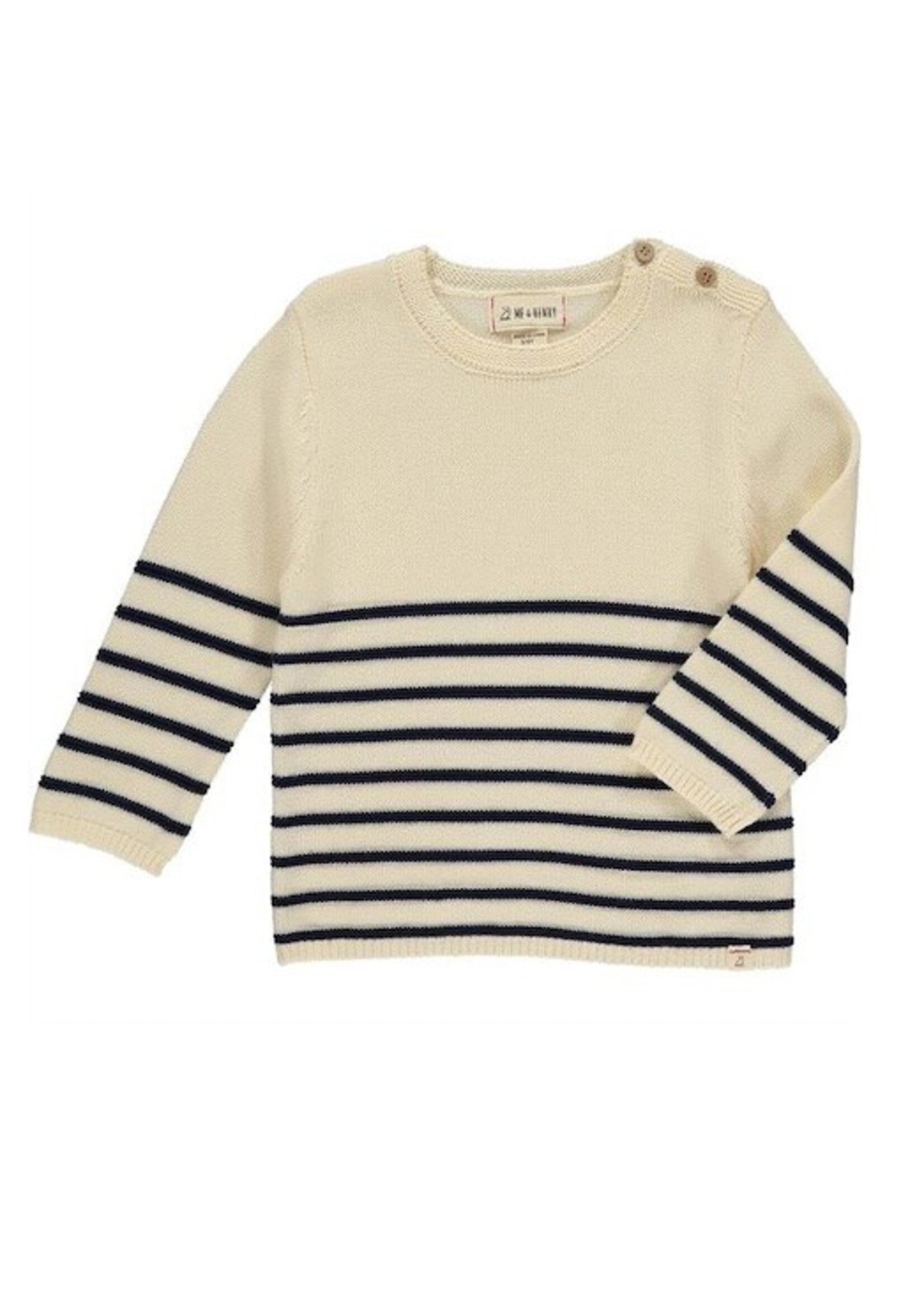 Me & Henry Me & Henry, Brenton Striped Sweater || Cream / Navy