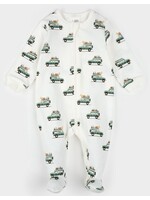 Petit Lem Petit Lem, Safari SUV Print Sleeper || Off White