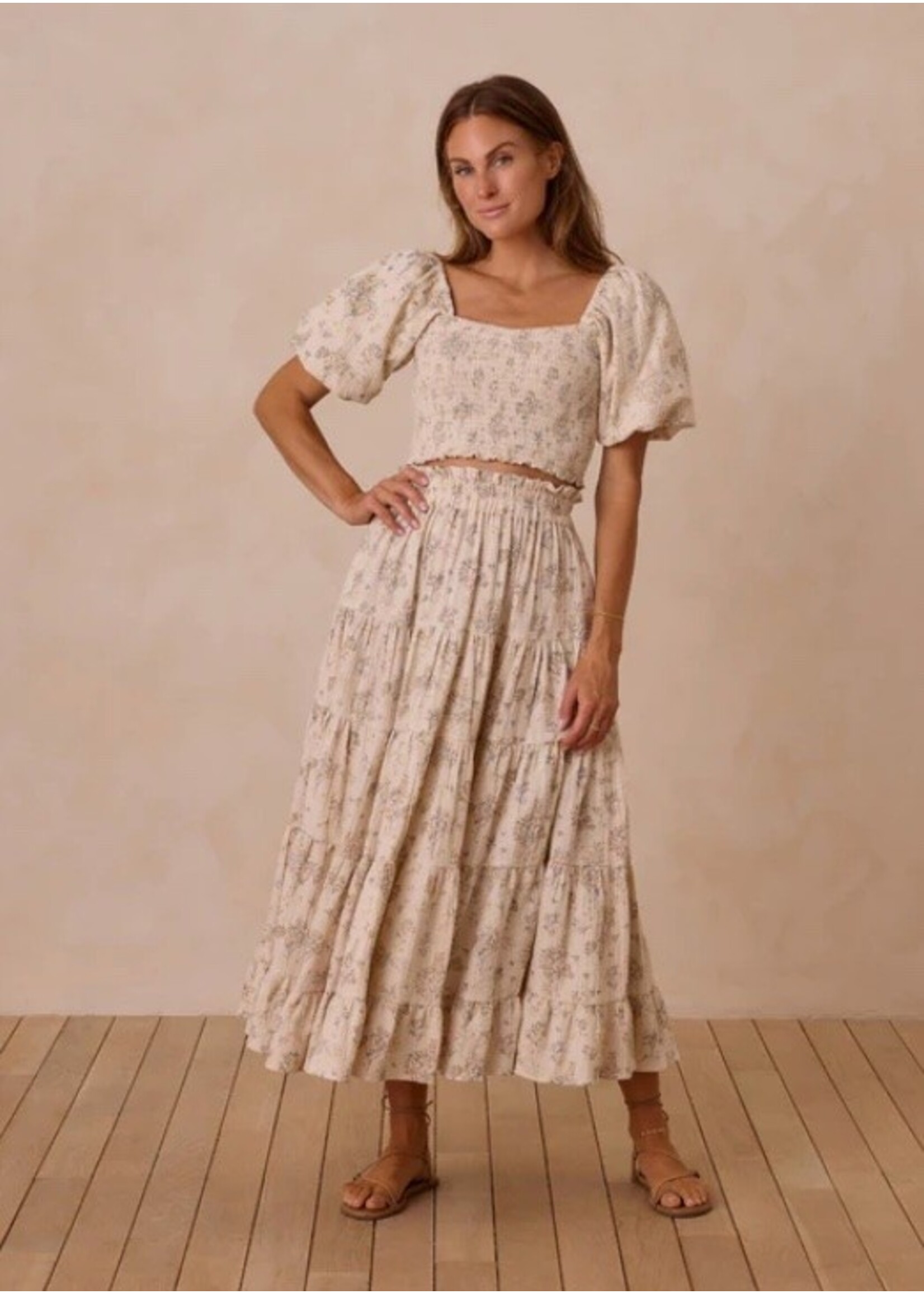 Rylee + Cru Rylee + Cru Woman, Ruffle Tiered Maxi Skirt | Citrus Grove