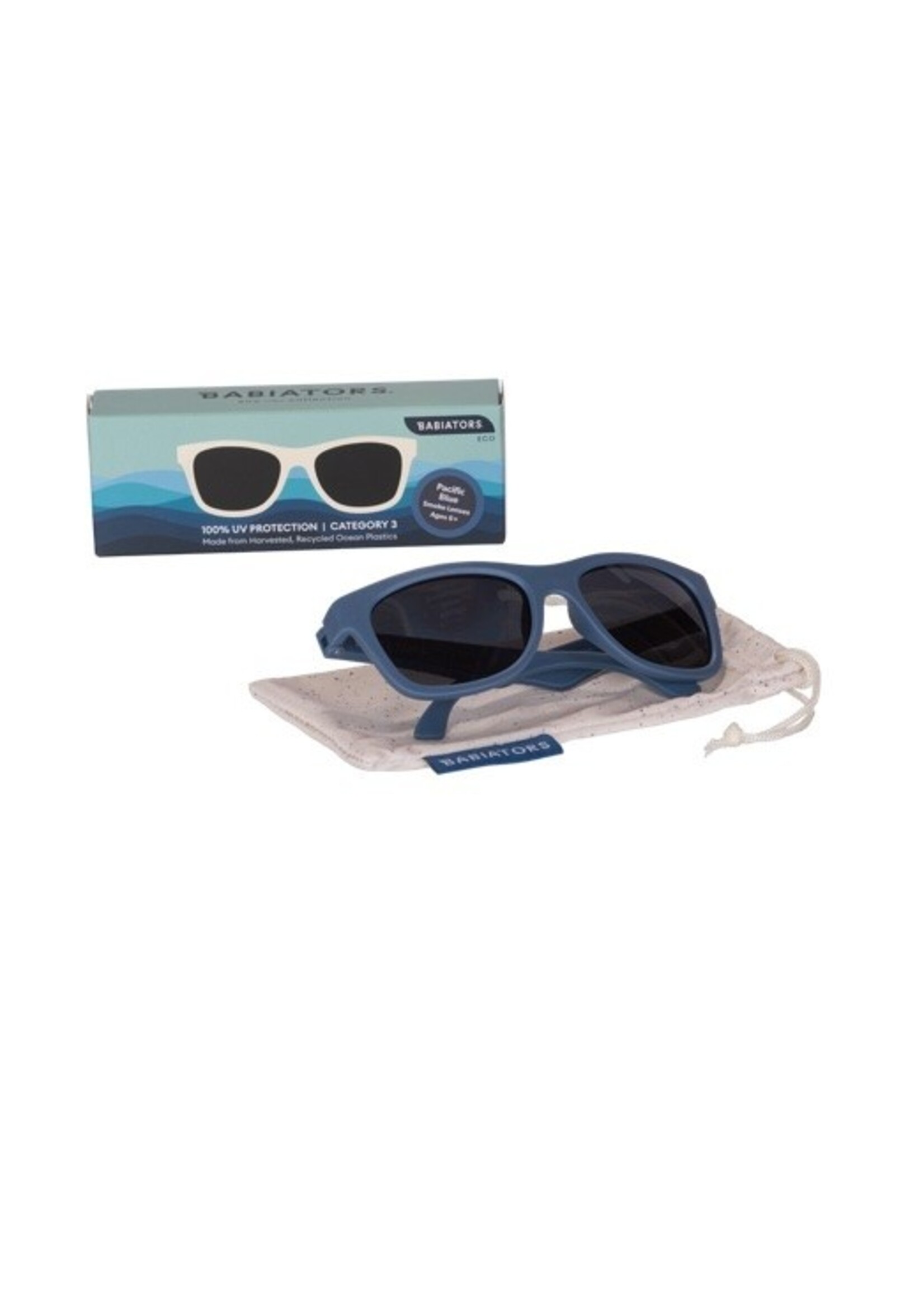 Babiators Babiators, The Eco Collection Navigator Sunglasses || Pacific Blue / Smoke Lens